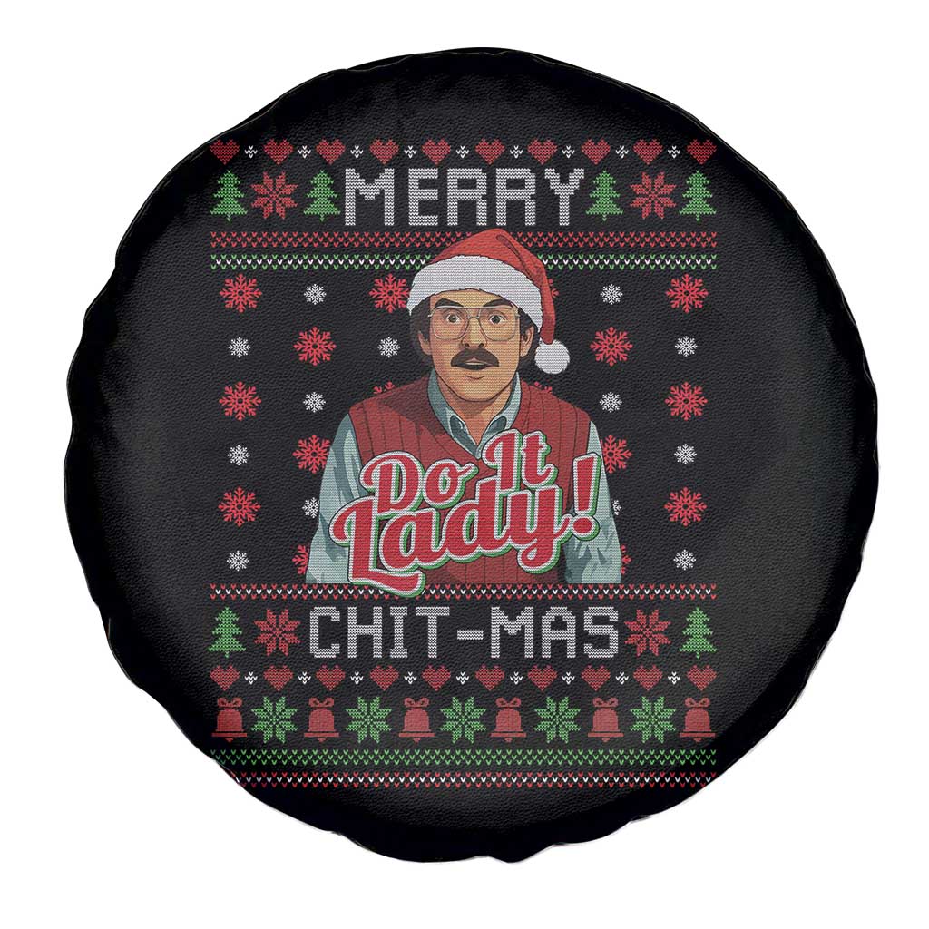 Funny Chit Christmas Spare Tire Cover Merry Chit Mas Do It Lady Ugly Xmas - Wonder Print Shop
