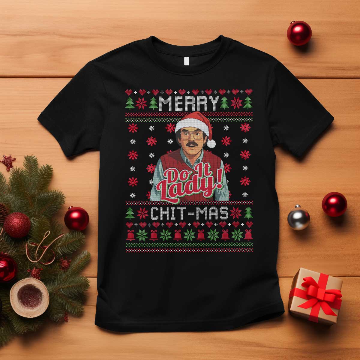 Funny Chit Christmas T Shirt Merry Chit Mas Do It Lady Ugly Xmas - Wonder Print Shop