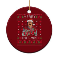 Funny Chit Christmas Ceramic Ornament Merry Chit Mas Do It Lady Ugly Xmas - Wonder Print Shop