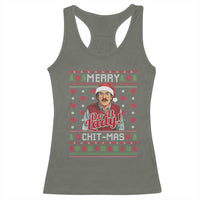 Funny Chit Christmas Racerback Tank Top Merry Chit Mas Do It Lady Ugly Xmas - Wonder Print Shop