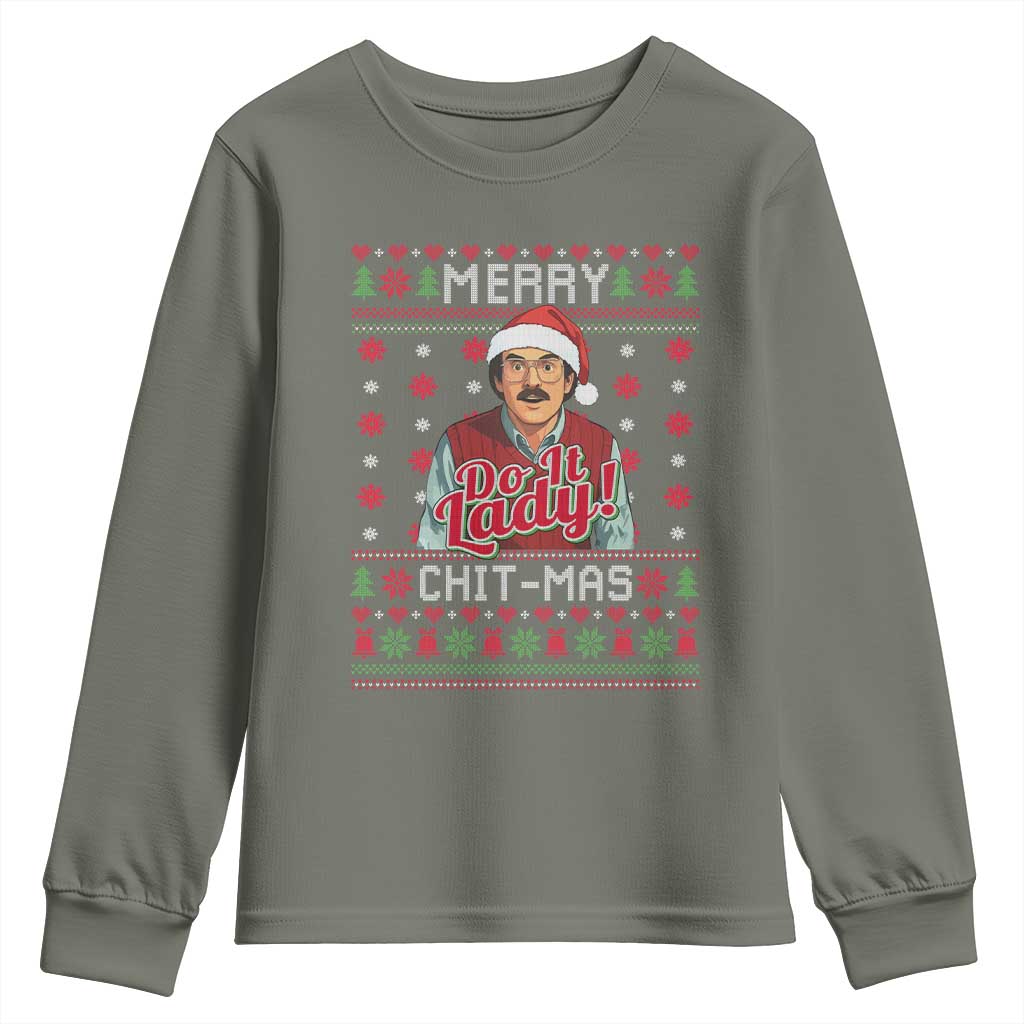 Funny Chit Christmas Youth Sweatshirt Merry Chit Mas Do It Lady Ugly Xmas - Wonder Print Shop