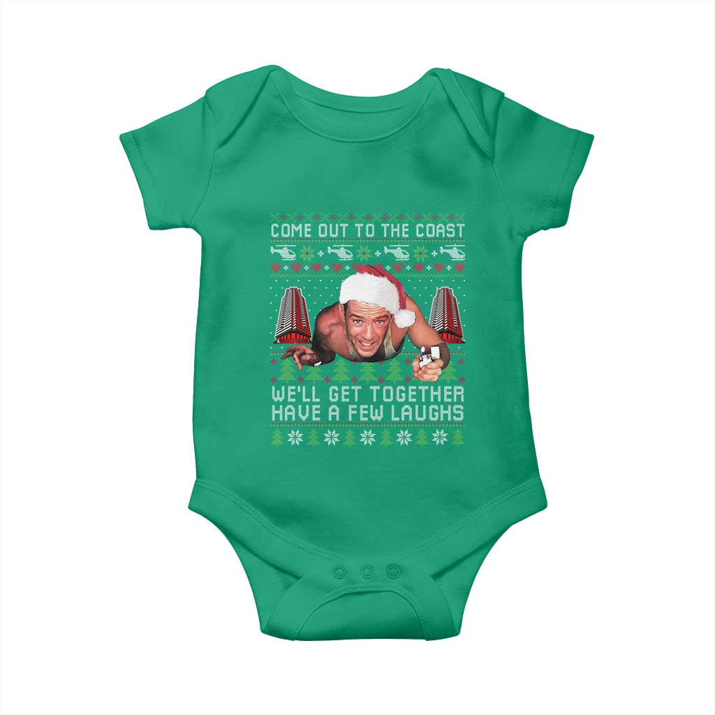 Funny Nakatomi Plaza Christmas Baby Onesie Come Out To The Coast John Xmas 80's Die Movie - Wonder Print Shop