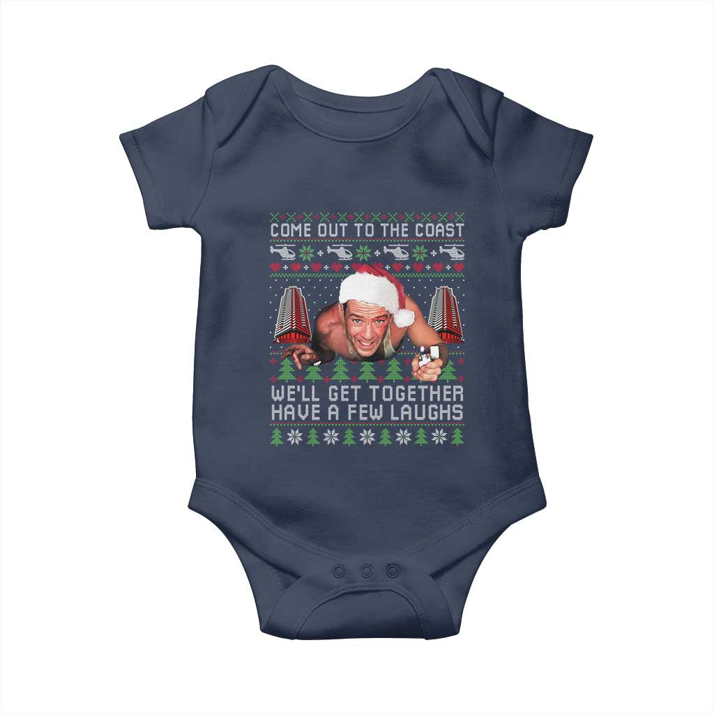 Funny Nakatomi Plaza Christmas Baby Onesie Come Out To The Coast John Xmas 80's Die Movie - Wonder Print Shop