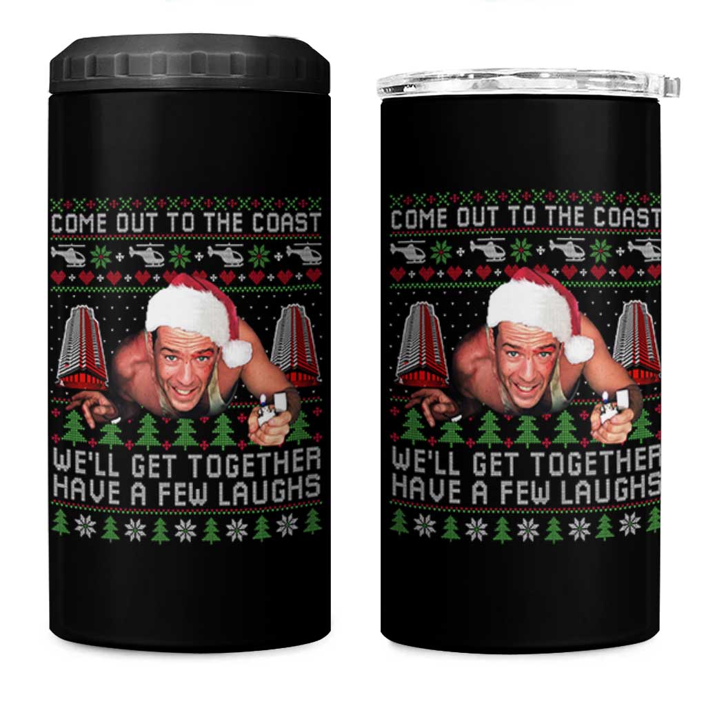 Funny Nakatomi Plaza Christmas 4 in 1 Can Cooler Tumbler Come Out To The Coast John Xmas 80's Die Movie - Wonder Print Shop