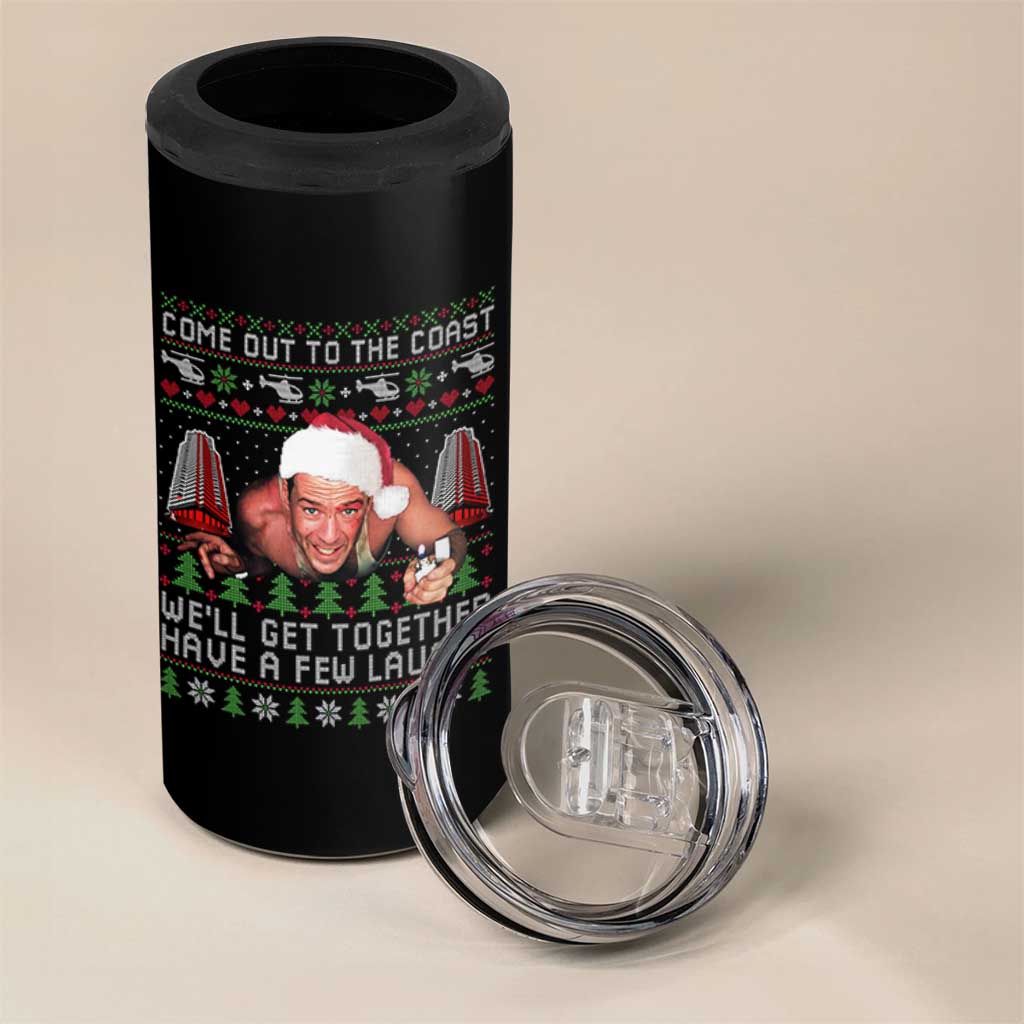 Funny Nakatomi Plaza Christmas 4 in 1 Can Cooler Tumbler Come Out To The Coast John Xmas 80's Die Movie - Wonder Print Shop