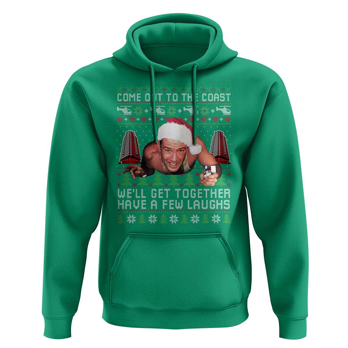 Funny Nakatomi Plaza Christmas Hoodie Come Out To The Coast John Xmas 80's Die Movie - Wonder Print Shop