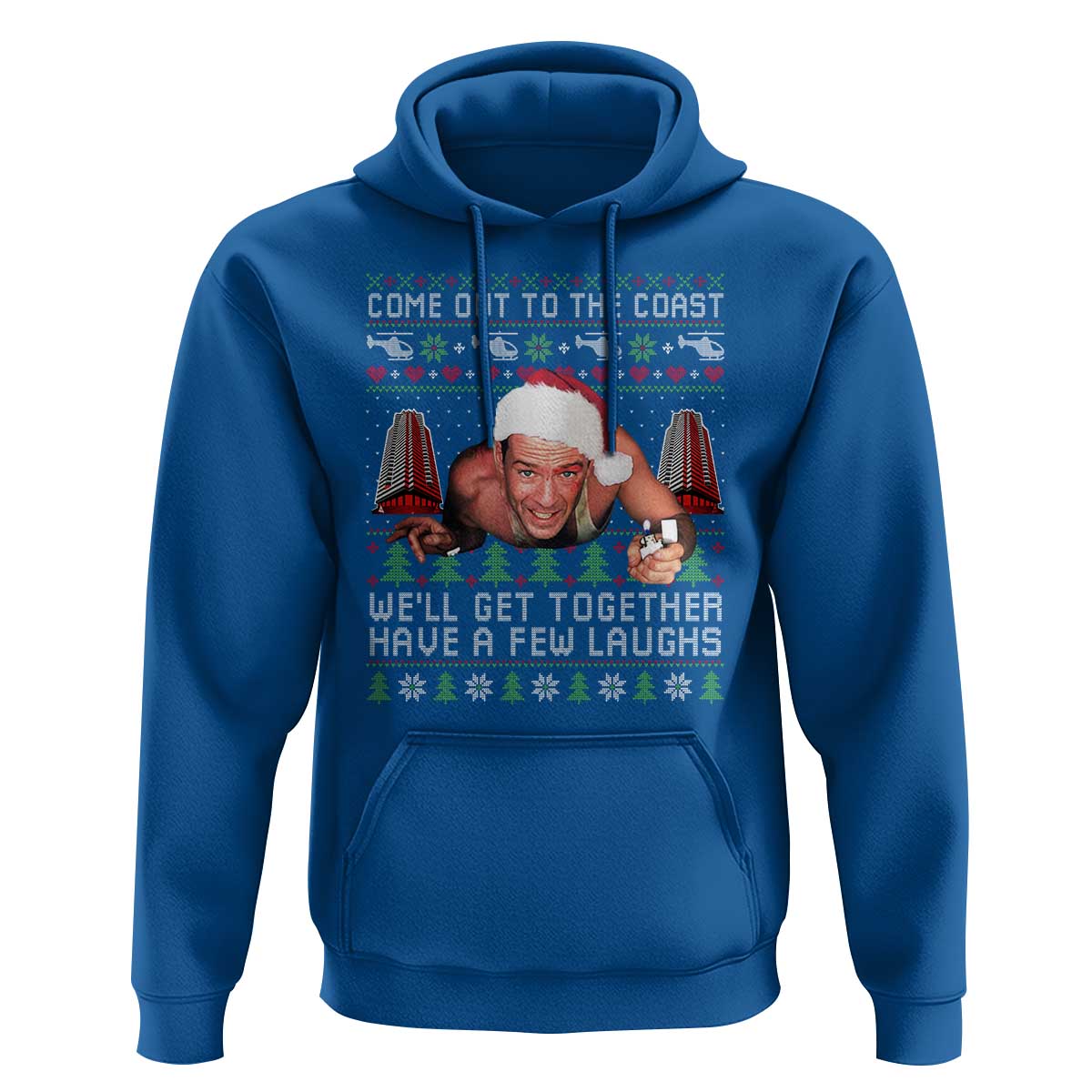 Funny Nakatomi Plaza Christmas Hoodie Come Out To The Coast John Xmas 80's Die Movie - Wonder Print Shop