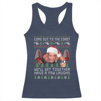 Funny Nakatomi Plaza Christmas Racerback Tank Top Come Out To The Coast John Xmas 80's Die Movie - Wonder Print Shop