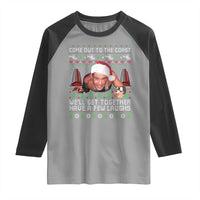Funny Nakatomi Plaza Christmas Raglan Shirt Come Out To The Coast John Xmas 80's Die Movie - Wonder Print Shop