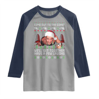 Funny Nakatomi Plaza Christmas Raglan Shirt Come Out To The Coast John Xmas 80's Die Movie - Wonder Print Shop