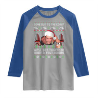 Funny Nakatomi Plaza Christmas Raglan Shirt Come Out To The Coast John Xmas 80's Die Movie - Wonder Print Shop