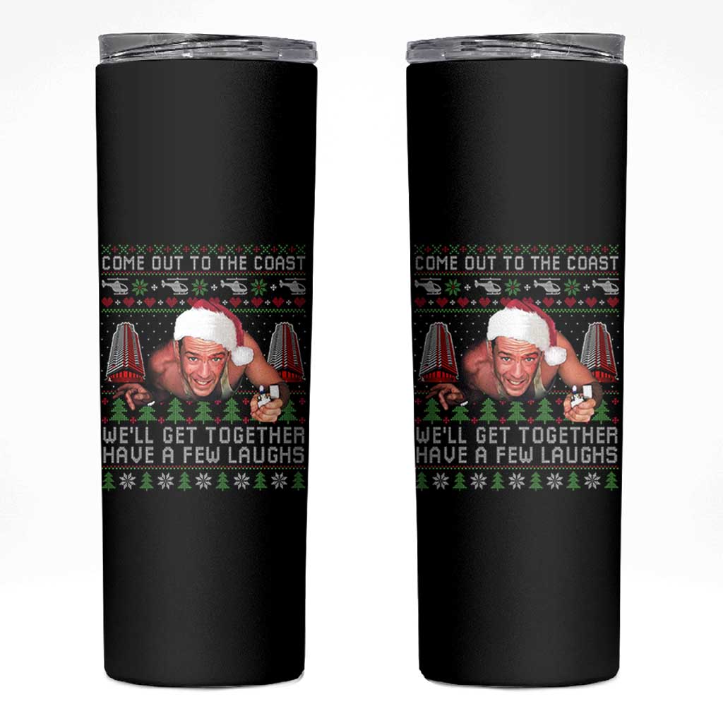 Funny Nakatomi Plaza Christmas Skinny Tumbler Come Out To The Coast John Xmas 80's Die Movie - Wonder Print Shop