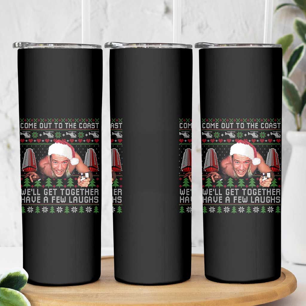Funny Nakatomi Plaza Christmas Skinny Tumbler Come Out To The Coast John Xmas 80's Die Movie - Wonder Print Shop