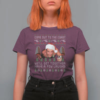 Funny Nakatomi Plaza Christmas T Shirt For Women Come Out To The Coast John Xmas 80's Die Movie - Wonder Print Shop