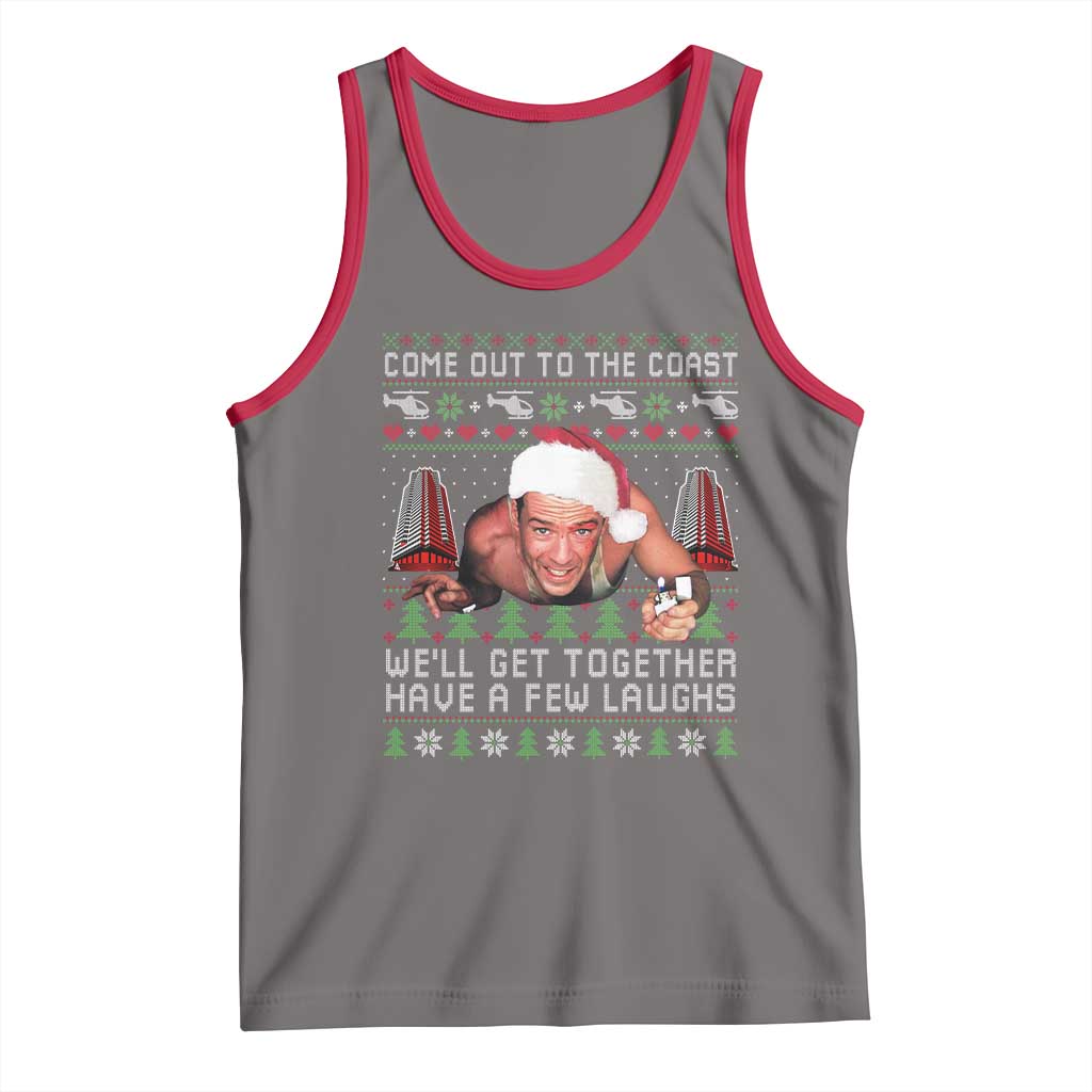 Funny Nakatomi Plaza Christmas Tank Top Come Out To The Coast John Xmas 80's Die Movie - Wonder Print Shop