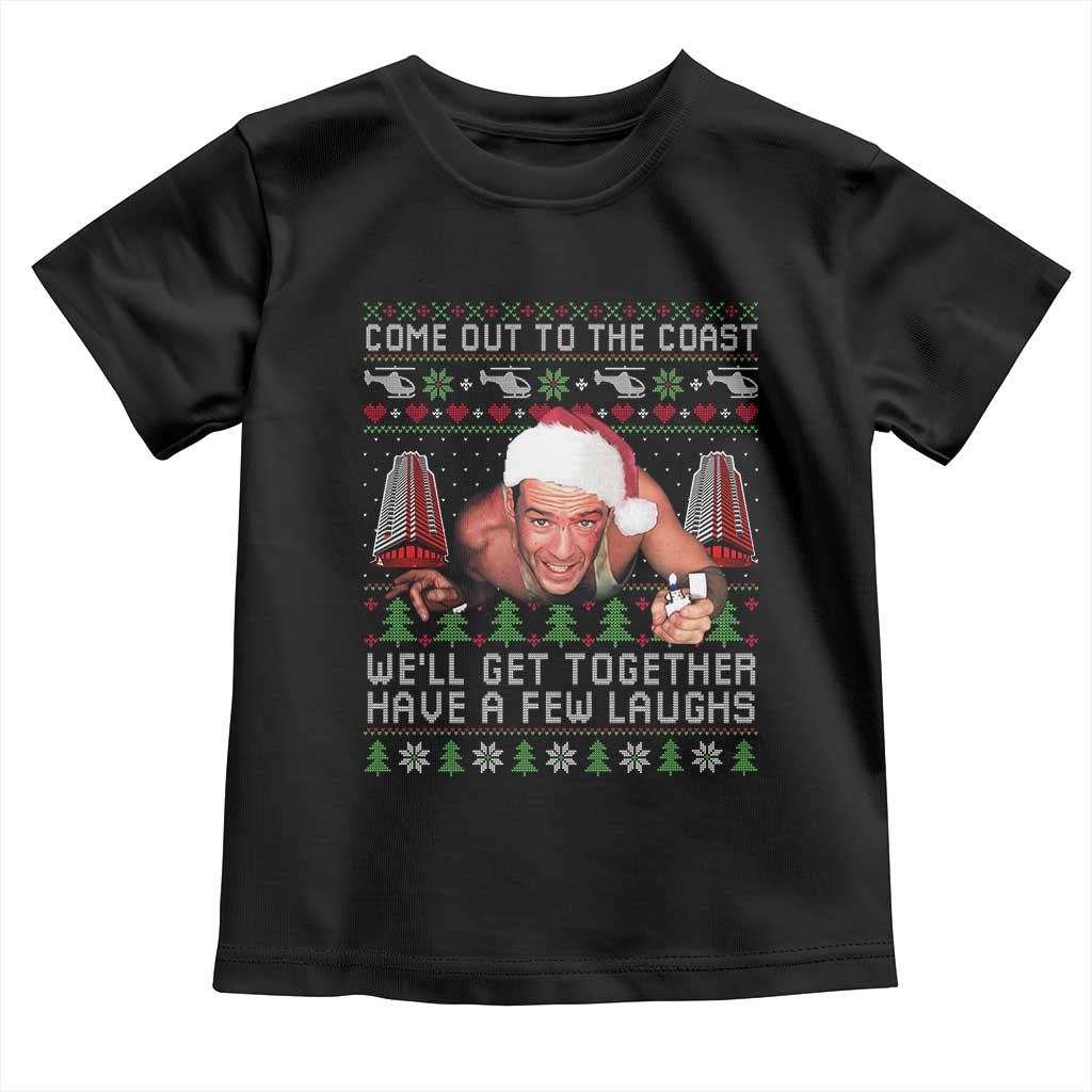 Funny Nakatomi Plaza Christmas Toddler T Shirt Come Out To The Coast John Xmas 80's Die Movie - Wonder Print Shop