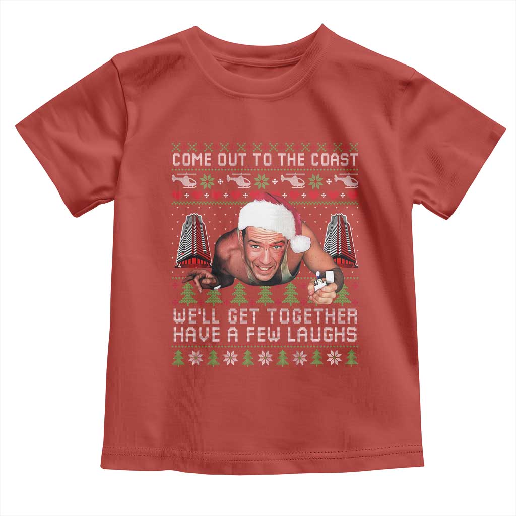 Funny Nakatomi Plaza Christmas Toddler T Shirt Come Out To The Coast John Xmas 80's Die Movie - Wonder Print Shop