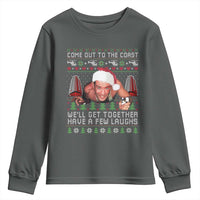 Funny Nakatomi Plaza Christmas Youth Sweatshirt Come Out To The Coast John Xmas 80's Die Movie - Wonder Print Shop