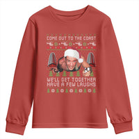 Funny Nakatomi Plaza Christmas Youth Sweatshirt Come Out To The Coast John Xmas 80's Die Movie - Wonder Print Shop