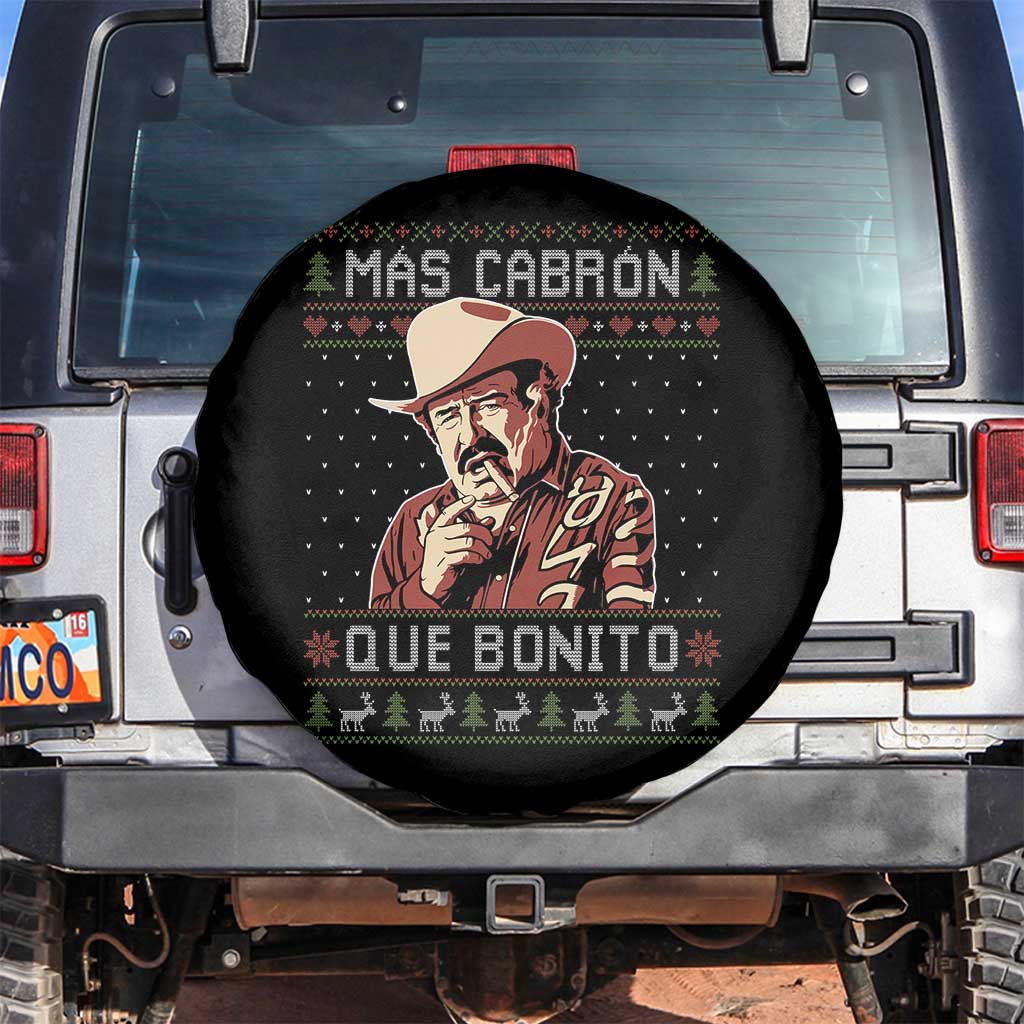 Funny Julian Garza Christmas Spare Tire Cover Mas Cabron Que Bonito Cowboy Holiday Mexican Xmas - Wonder Print Shop