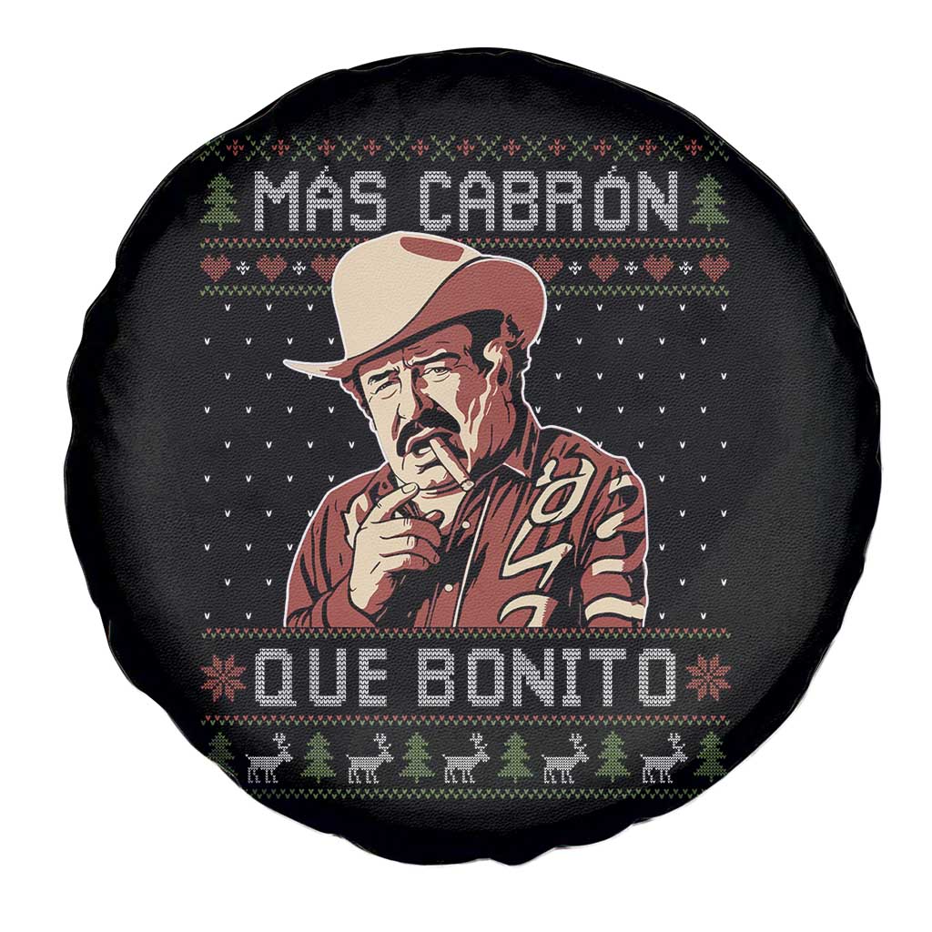 Funny Julian Garza Christmas Spare Tire Cover Mas Cabron Que Bonito Cowboy Holiday Mexican Xmas - Wonder Print Shop