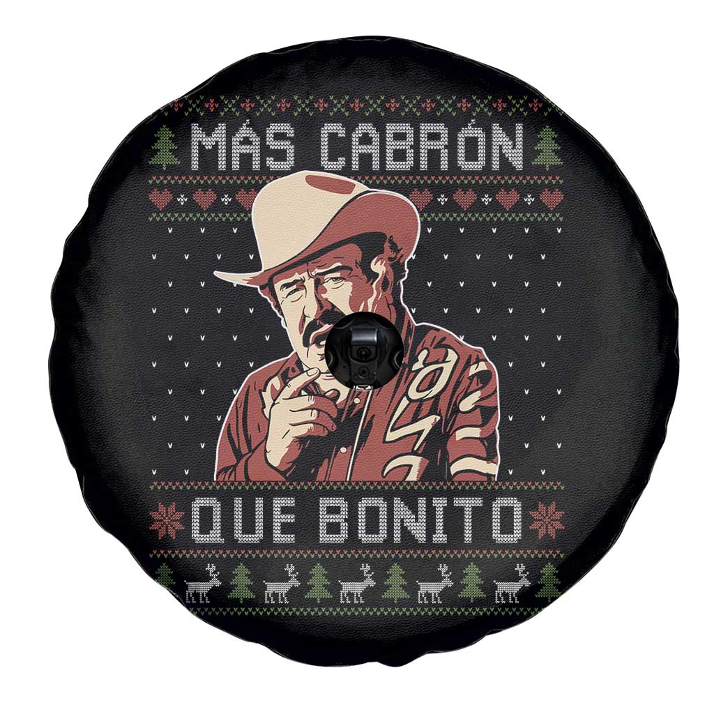 Funny Julian Garza Christmas Spare Tire Cover Mas Cabron Que Bonito Cowboy Holiday Mexican Xmas - Wonder Print Shop