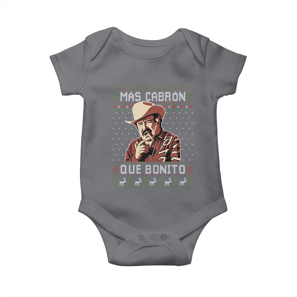 Funny Julian Garza Christmas Baby Onesie Mas Cabron Que Bonito Cowboy Holiday Mexican Xmas - Wonder Print Shop