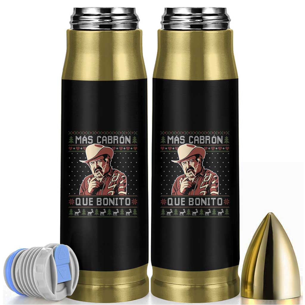 Funny Julian Garza Christmas Bullet Tumbler Mas Cabron Que Bonito Cowboy Holiday Mexican Xmas - Wonder Print Shop