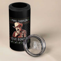 Funny Julian Garza Christmas 4 in 1 Can Cooler Tumbler Mas Cabron Que Bonito Cowboy Holiday Mexican Xmas - Wonder Print Shop