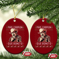 Funny Julian Garza Christmas Ceramic Ornament Mas Cabron Que Bonito Cowboy Holiday Mexican Xmas - Wonder Print Shop