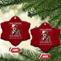 Funny Julian Garza Christmas Ceramic Ornament Mas Cabron Que Bonito Cowboy Holiday Mexican Xmas - Wonder Print Shop