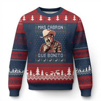 Funny Julian Garza Xmas Ugly Christmas Sweater Mas Cabron Que Bonito Cowboy Holiday Mexican Xmas - Wonder Print Shop