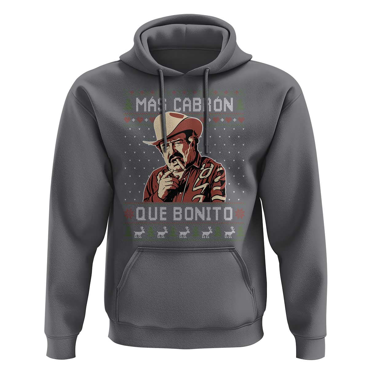 Funny Julian Garza Christmas Hoodie Mas Cabron Que Bonito Cowboy Holiday Mexican Xmas - Wonder Print Shop