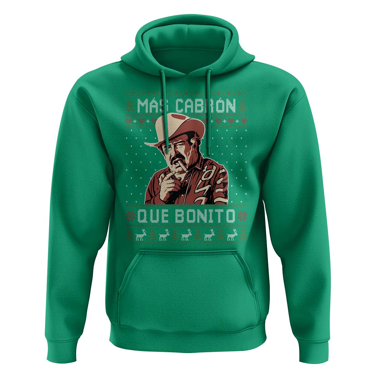 Funny Julian Garza Christmas Hoodie Mas Cabron Que Bonito Cowboy Holiday Mexican Xmas - Wonder Print Shop