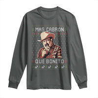 Funny Julian Garza Christmas Long Sleeve Shirt Mas Cabron Que Bonito Cowboy Holiday Mexican Xmas - Wonder Print Shop