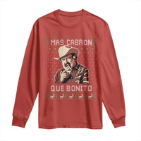 Funny Julian Garza Christmas Long Sleeve Shirt Mas Cabron Que Bonito Cowboy Holiday Mexican Xmas - Wonder Print Shop
