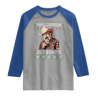 Funny Julian Garza Christmas Raglan Shirt Mas Cabron Que Bonito Cowboy Holiday Mexican Xmas - Wonder Print Shop