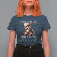 Funny Julian Garza Christmas T Shirt For Women Mas Cabron Que Bonito Cowboy Holiday Mexican Xmas - Wonder Print Shop