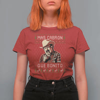 Funny Julian Garza Christmas T Shirt For Women Mas Cabron Que Bonito Cowboy Holiday Mexican Xmas - Wonder Print Shop