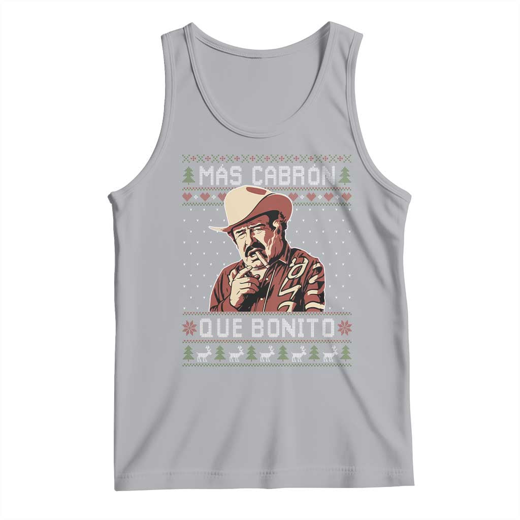 Funny Julian Garza Christmas Tank Top Mas Cabron Que Bonito Cowboy Holiday Mexican Xmas - Wonder Print Shop