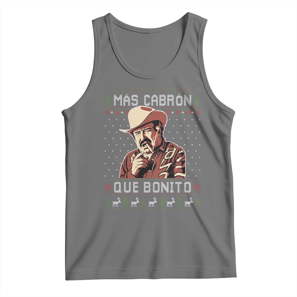 Funny Julian Garza Christmas Tank Top Mas Cabron Que Bonito Cowboy Holiday Mexican Xmas - Wonder Print Shop