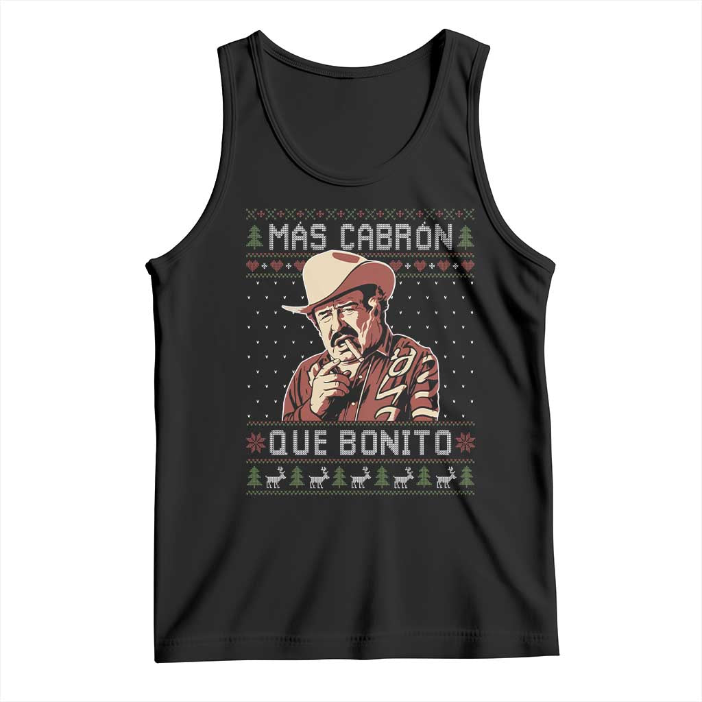 Funny Julian Garza Christmas Tank Top Mas Cabron Que Bonito Cowboy Holiday Mexican Xmas - Wonder Print Shop