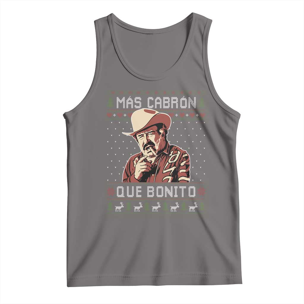 Funny Julian Garza Christmas Tank Top Mas Cabron Que Bonito Cowboy Holiday Mexican Xmas - Wonder Print Shop