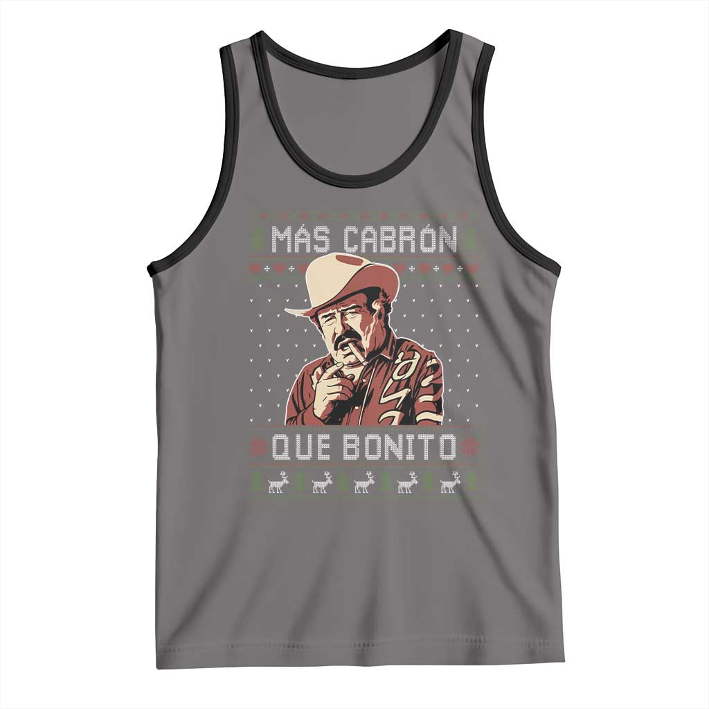 Funny Julian Garza Christmas Tank Top Mas Cabron Que Bonito Cowboy Holiday Mexican Xmas - Wonder Print Shop