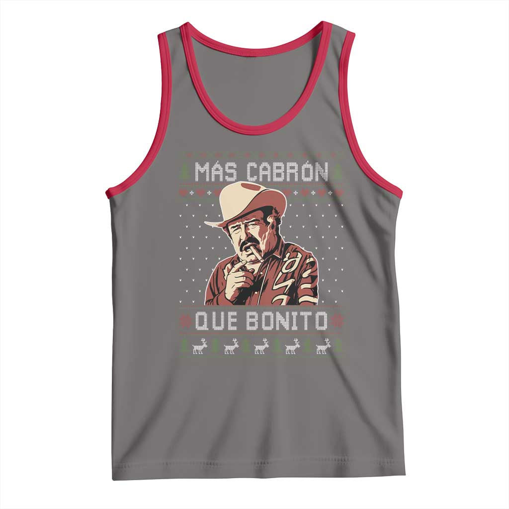 Funny Julian Garza Christmas Tank Top Mas Cabron Que Bonito Cowboy Holiday Mexican Xmas - Wonder Print Shop