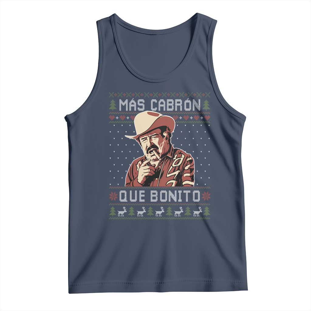 Funny Julian Garza Christmas Tank Top Mas Cabron Que Bonito Cowboy Holiday Mexican Xmas - Wonder Print Shop