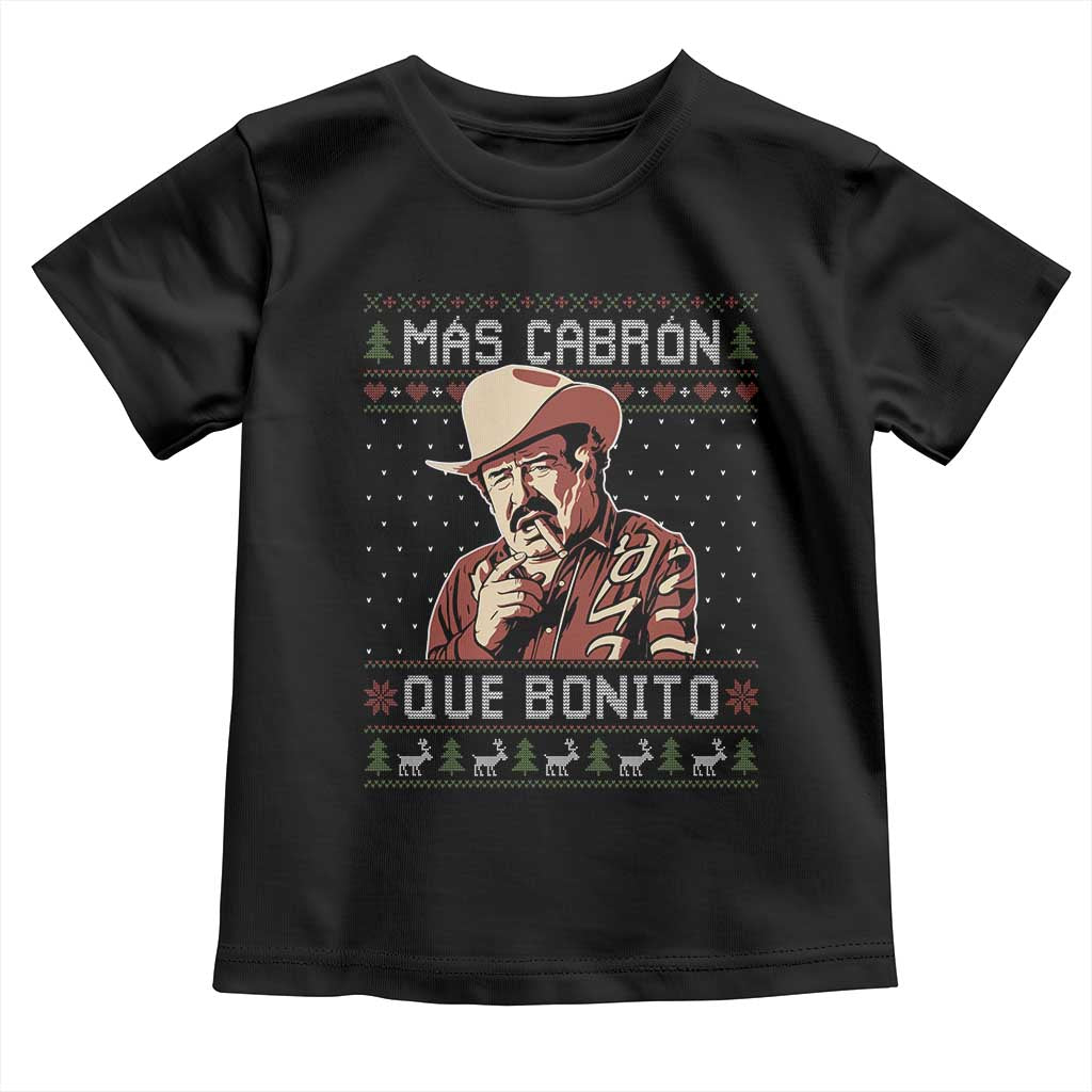 Funny Julian Garza Christmas Toddler T Shirt Mas Cabron Que Bonito Cowboy Holiday Mexican Xmas - Wonder Print Shop
