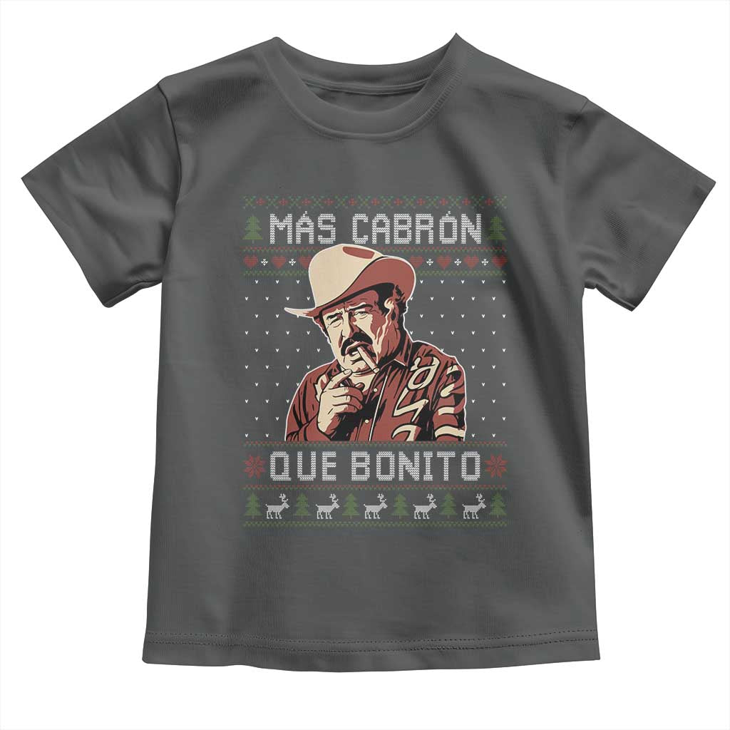 Funny Julian Garza Christmas Toddler T Shirt Mas Cabron Que Bonito Cowboy Holiday Mexican Xmas - Wonder Print Shop