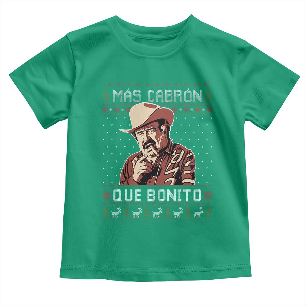 Funny Julian Garza Christmas Toddler T Shirt Mas Cabron Que Bonito Cowboy Holiday Mexican Xmas - Wonder Print Shop