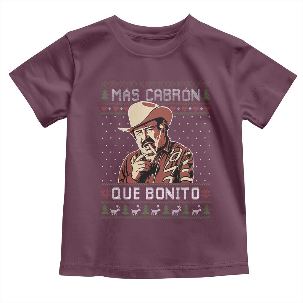 Funny Julian Garza Christmas Toddler T Shirt Mas Cabron Que Bonito Cowboy Holiday Mexican Xmas - Wonder Print Shop